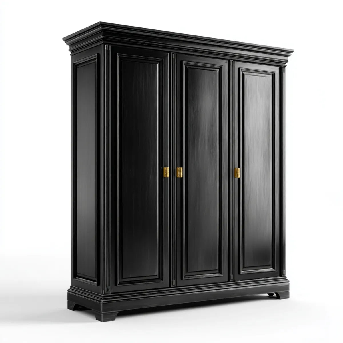 Armadio guardaroba 3 ante nero 180 x 60 x 220 cm in MDF rettangolare