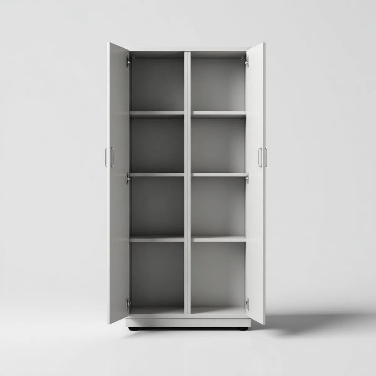 Armadio portadocumenti da ufficio grigio in acciaio 80 x 40 x 180 cm con 6 ripiani e 2 ante