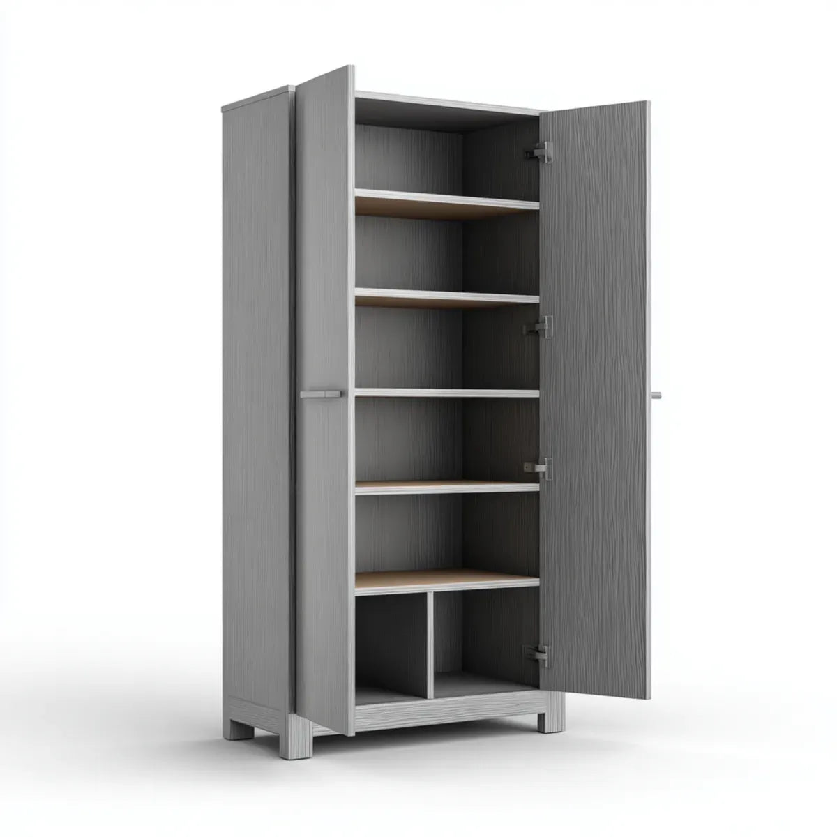 Armadio portadocumenti da ufficio grigio 80 x 40 x 180 cm in pannello truciolare rettangolare a 2 ante