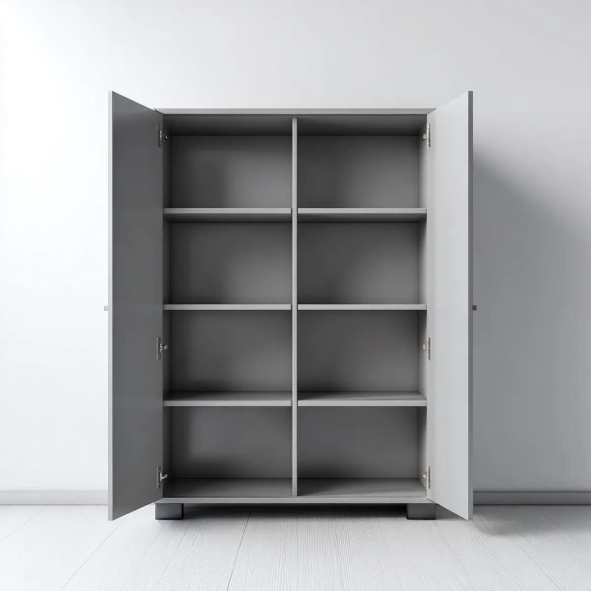 Armadio portadocumenti da ufficio grigio a 2 ante in acciaio 80 x 40 x 180 cm rettangolare