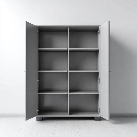 Armadio portadocumenti da ufficio grigio a 2 ante in acciaio 80 x 40 x 180 cm rettangolare